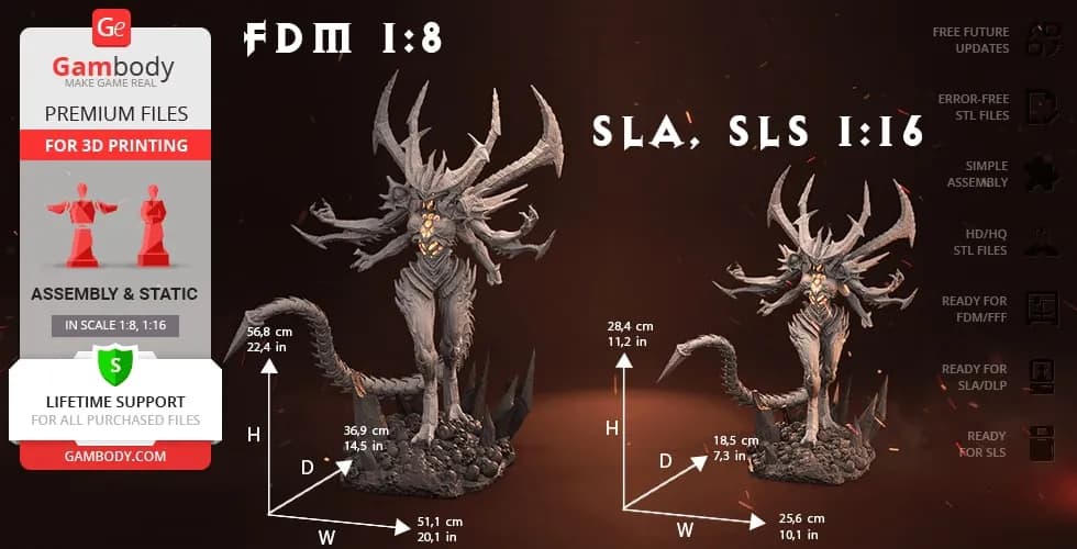 STL - Figura de la Reina Demonio Diablo render 4