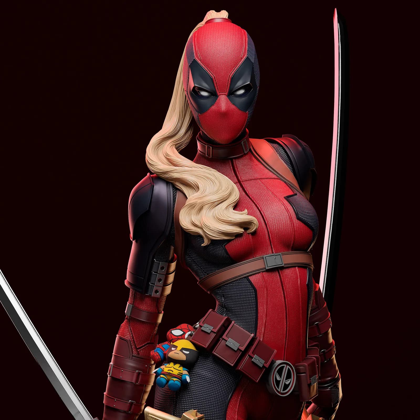 STL - Figura de Lady Deadpool render 4