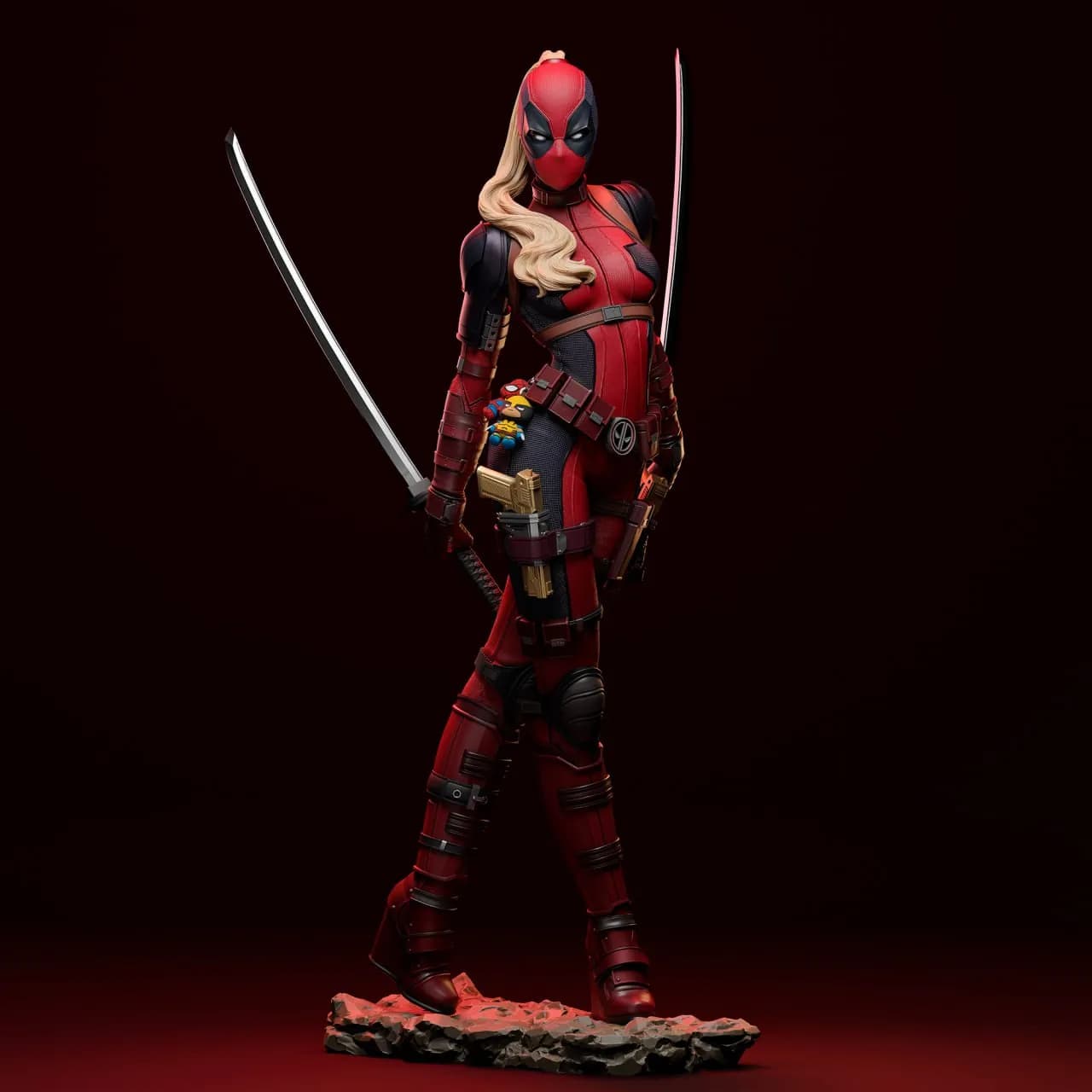 STL - Figura de Lady Deadpool render 5