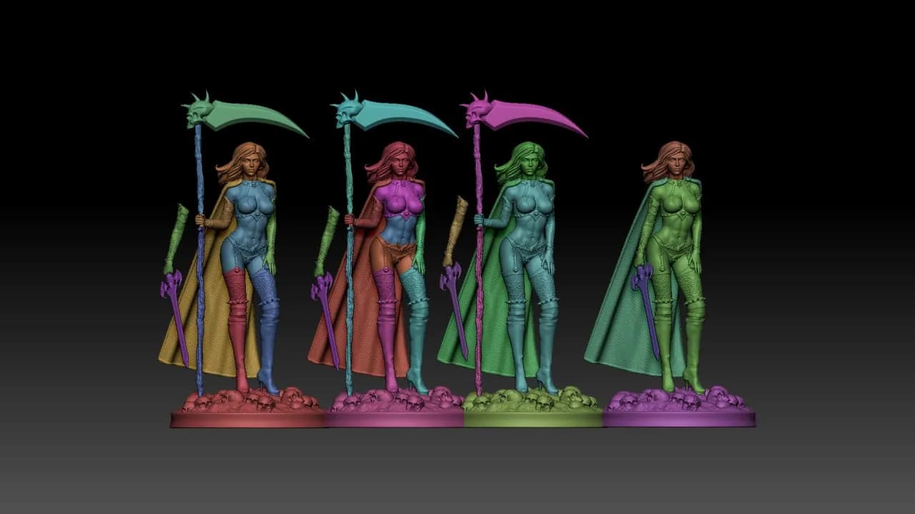 STL - Figura de Lady Death con espada render 3