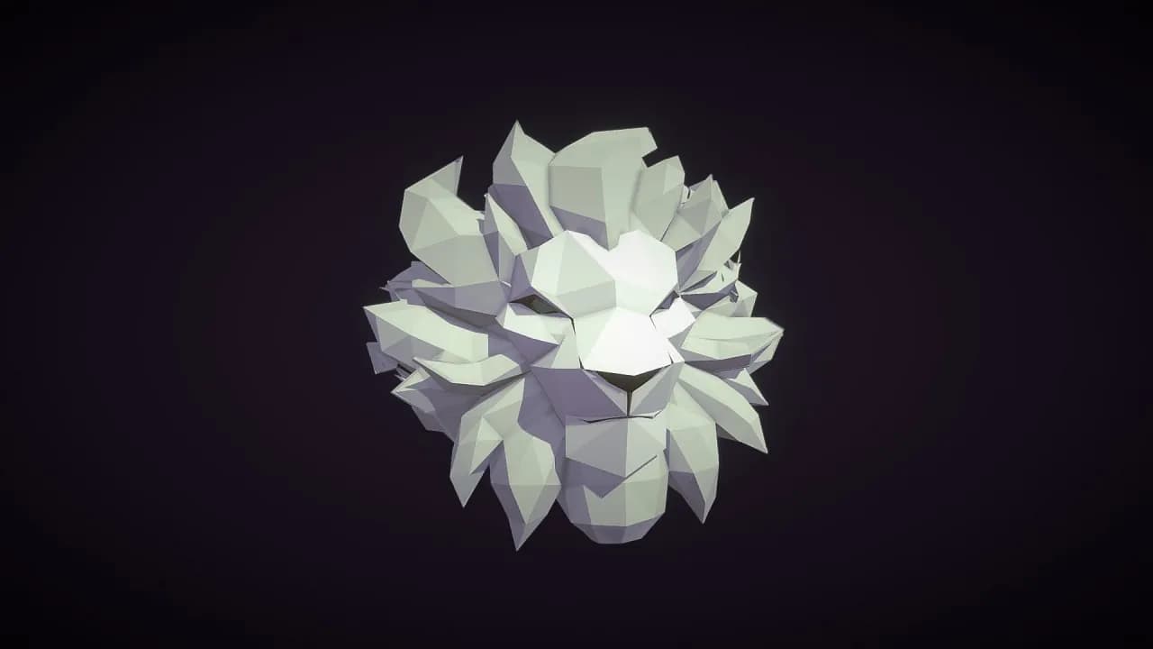 STL - Figura de león geométrica