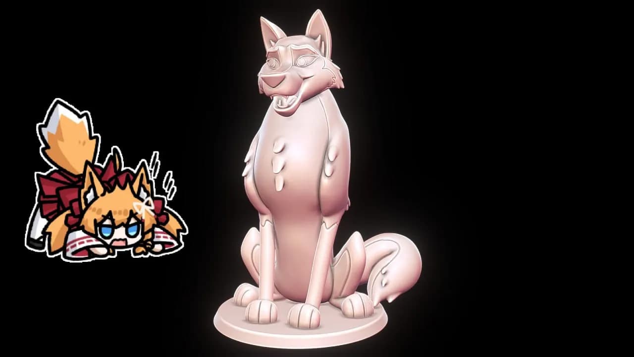 STL - Figura de lobo animado
