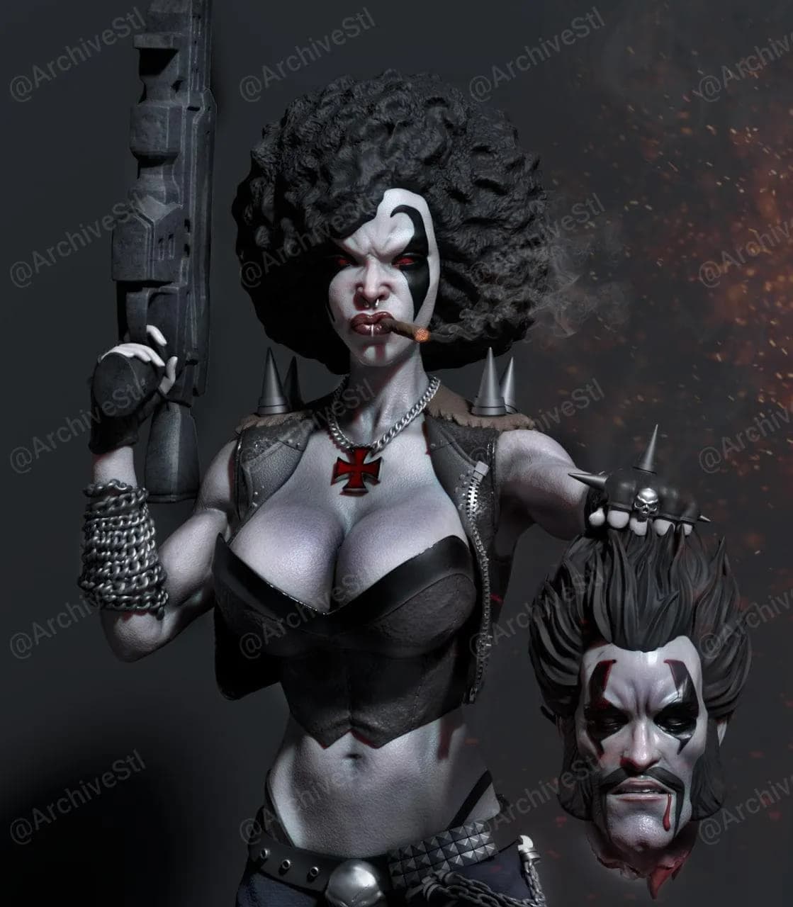 STL - Figura de Lobo femenina