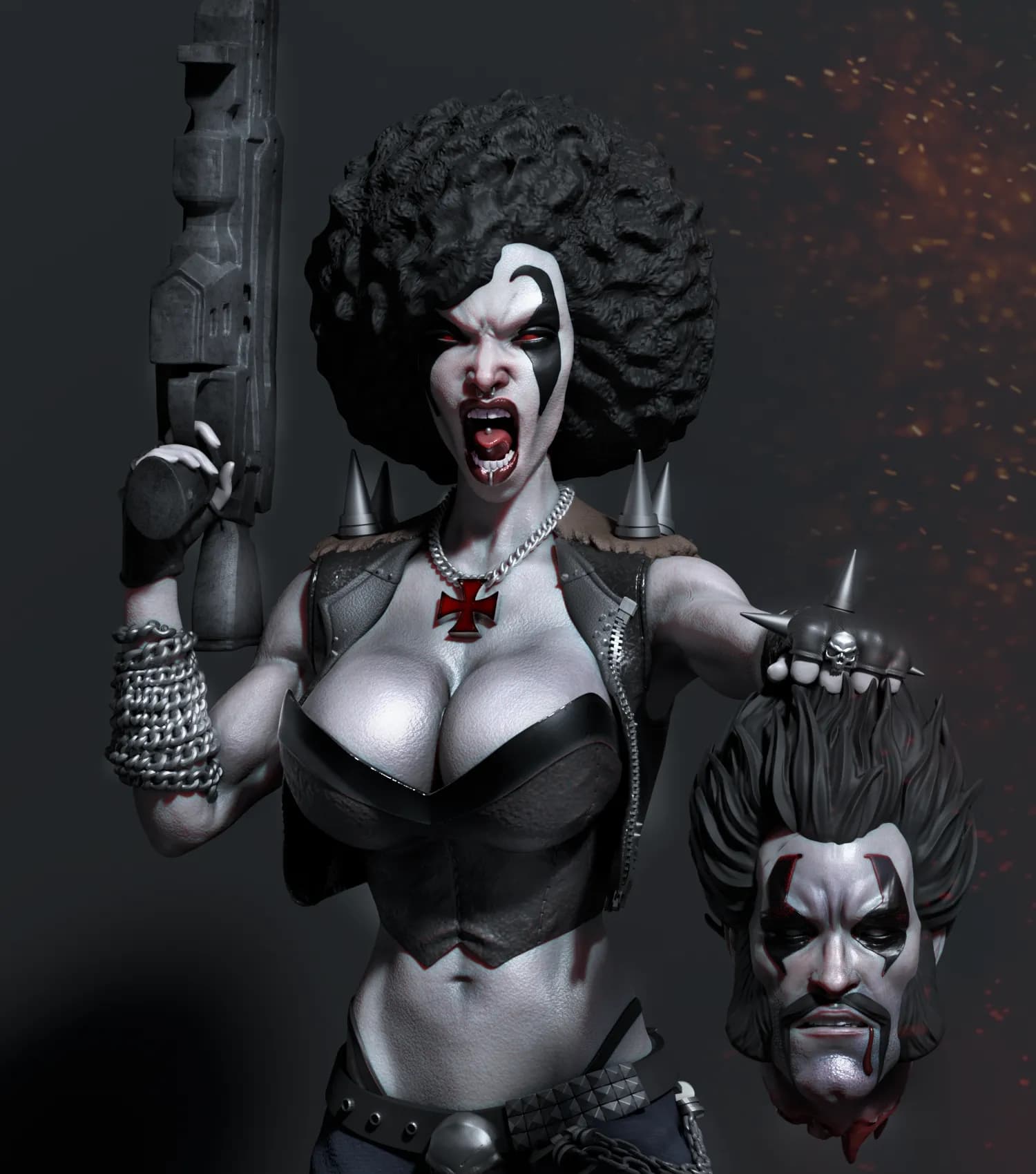 STL - Figura de Lobo femenina render 3