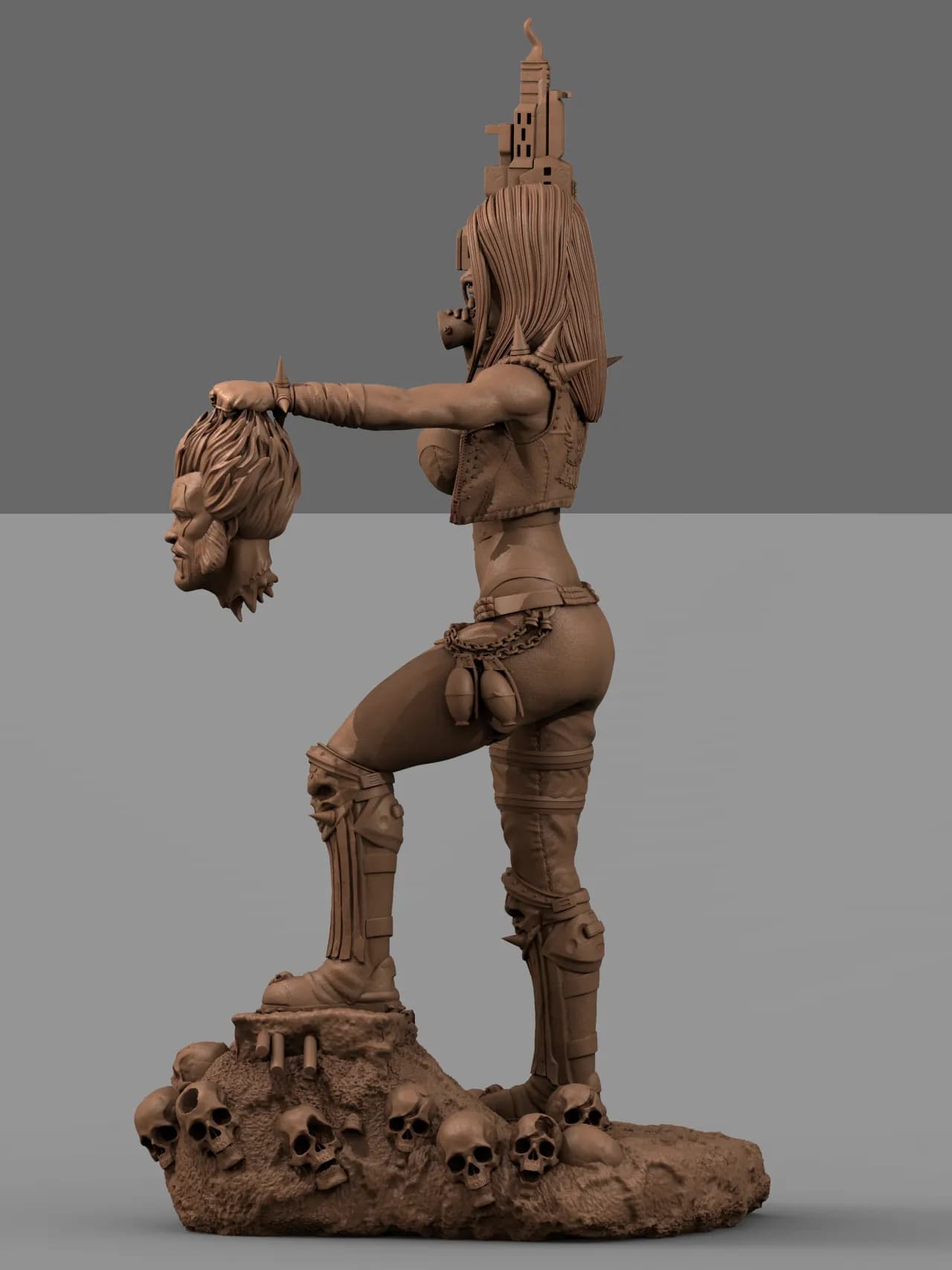 STL - Figura de Lobo femenina render 5