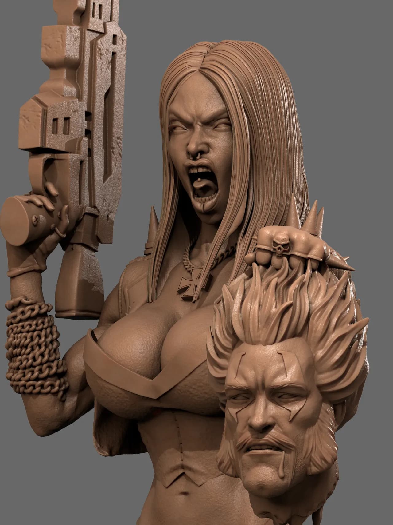 STL - Figura de Lobo femenina