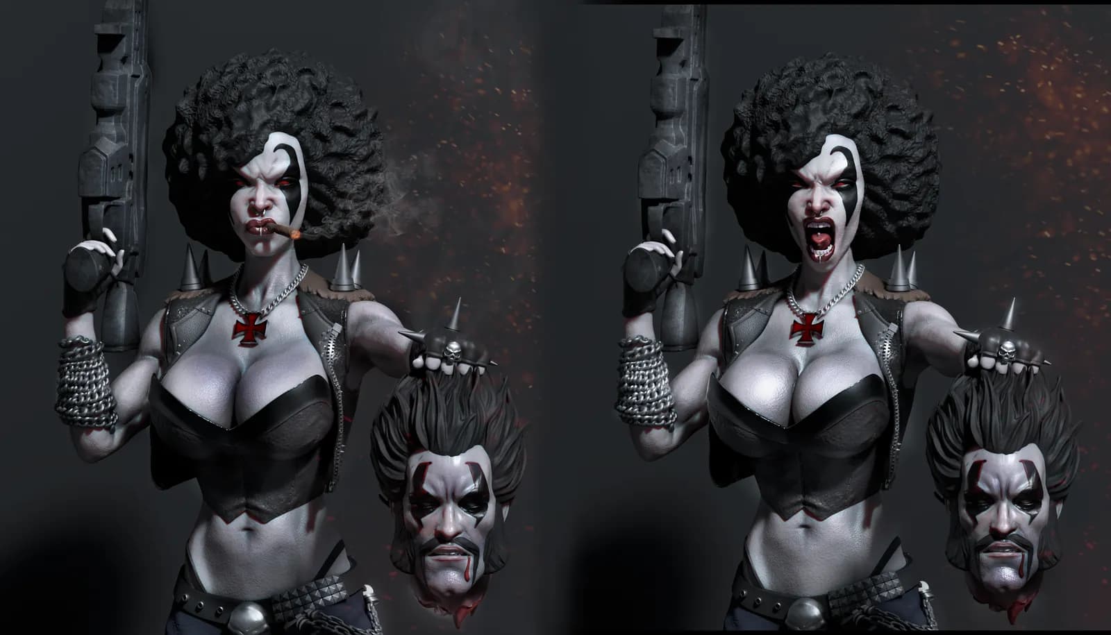 STL - Figura de Lobo femenina