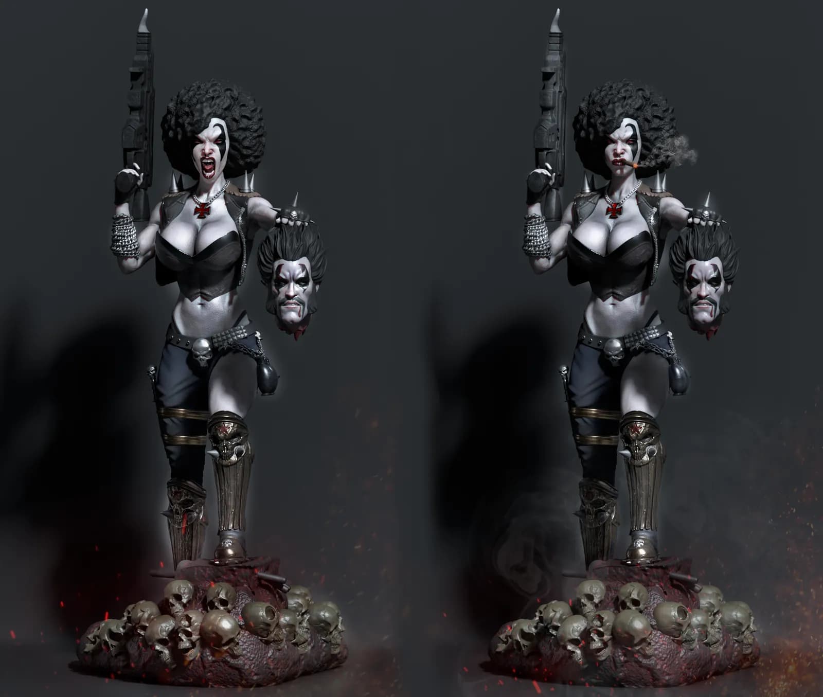STL - Figura de Lobo femenina