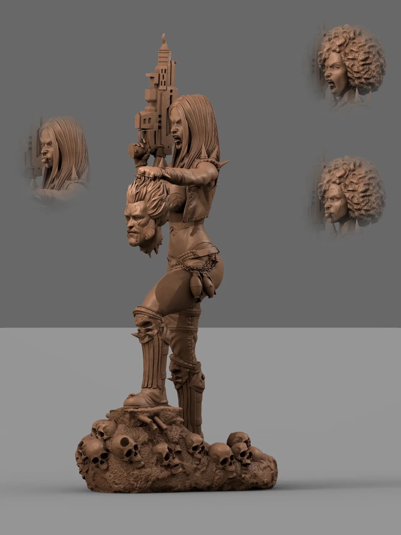 STL - Figura de Lobo femenina