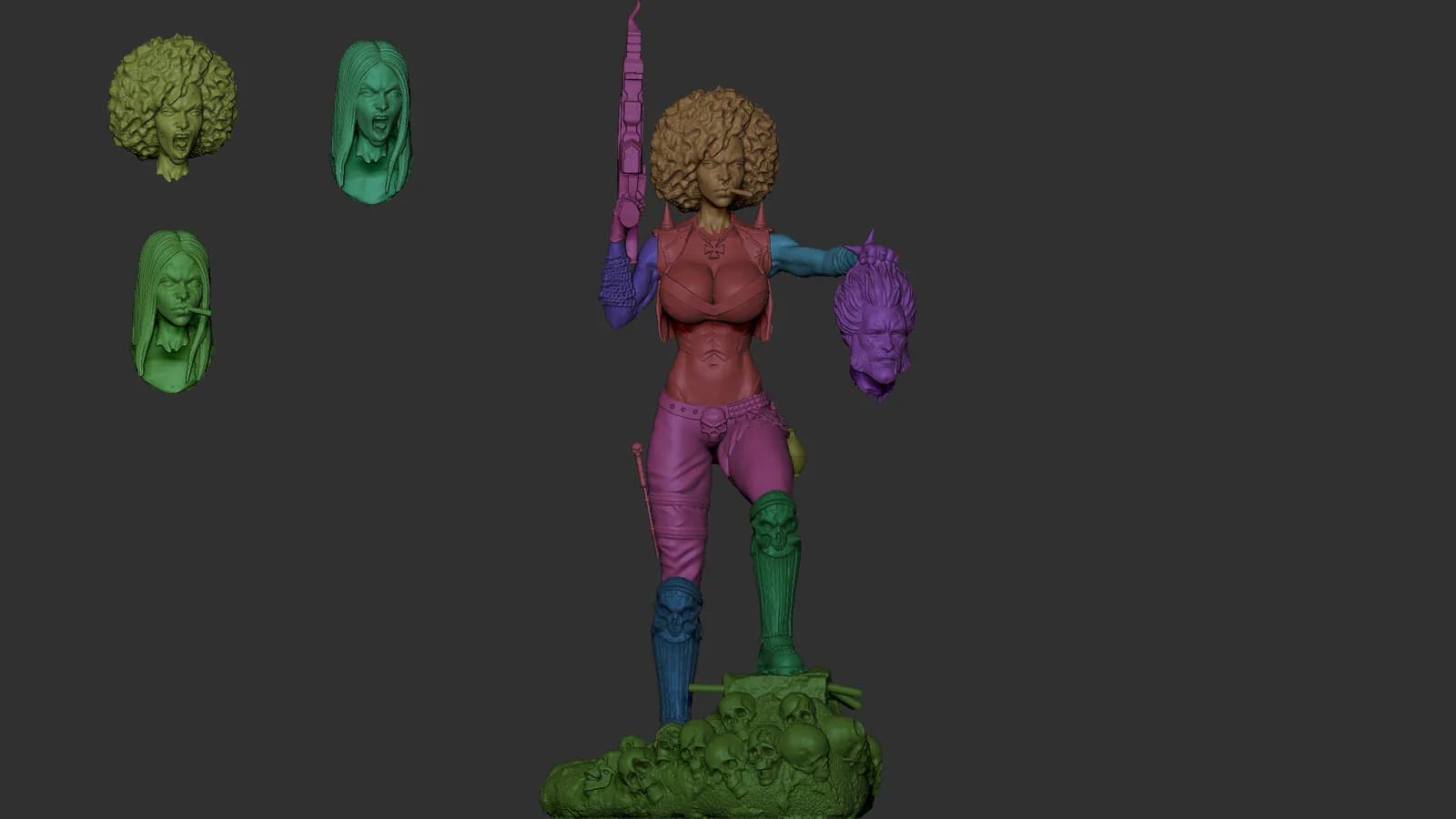 STL - Figura de Lobo femenina