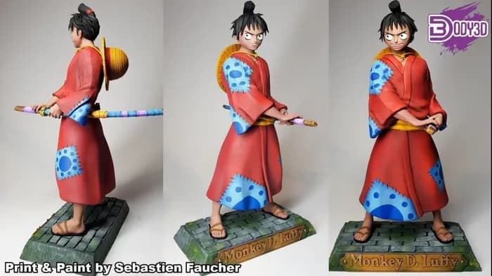 STL - Figura de Luffy estilo samurai