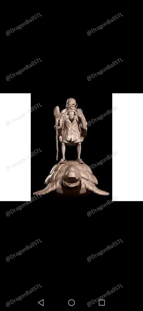 STL - Figura de Maestro Roshi y tortuga