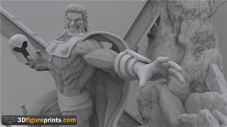 STL - Figura de magneto con base render 3