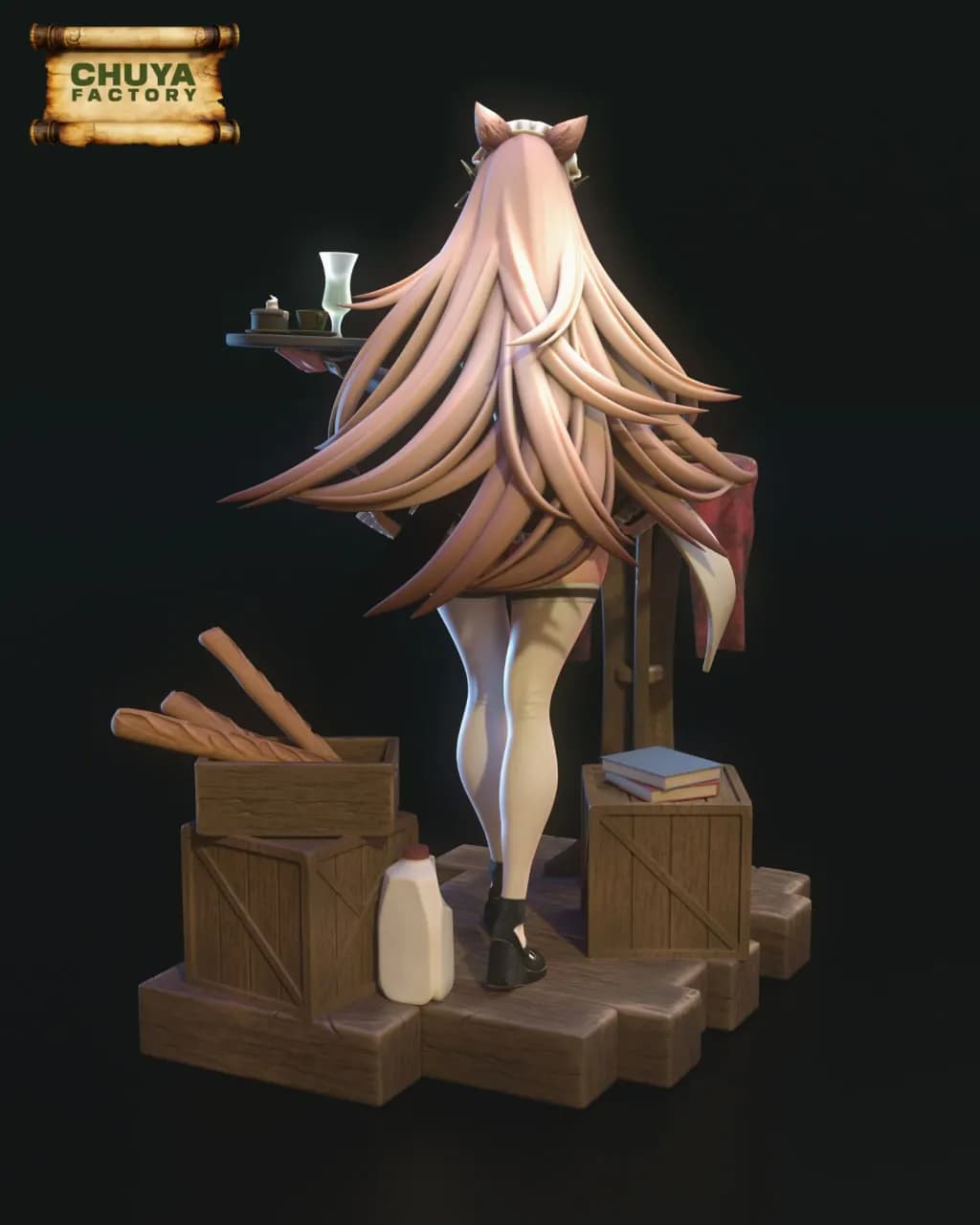 STL - Figura de Maid Café render 5