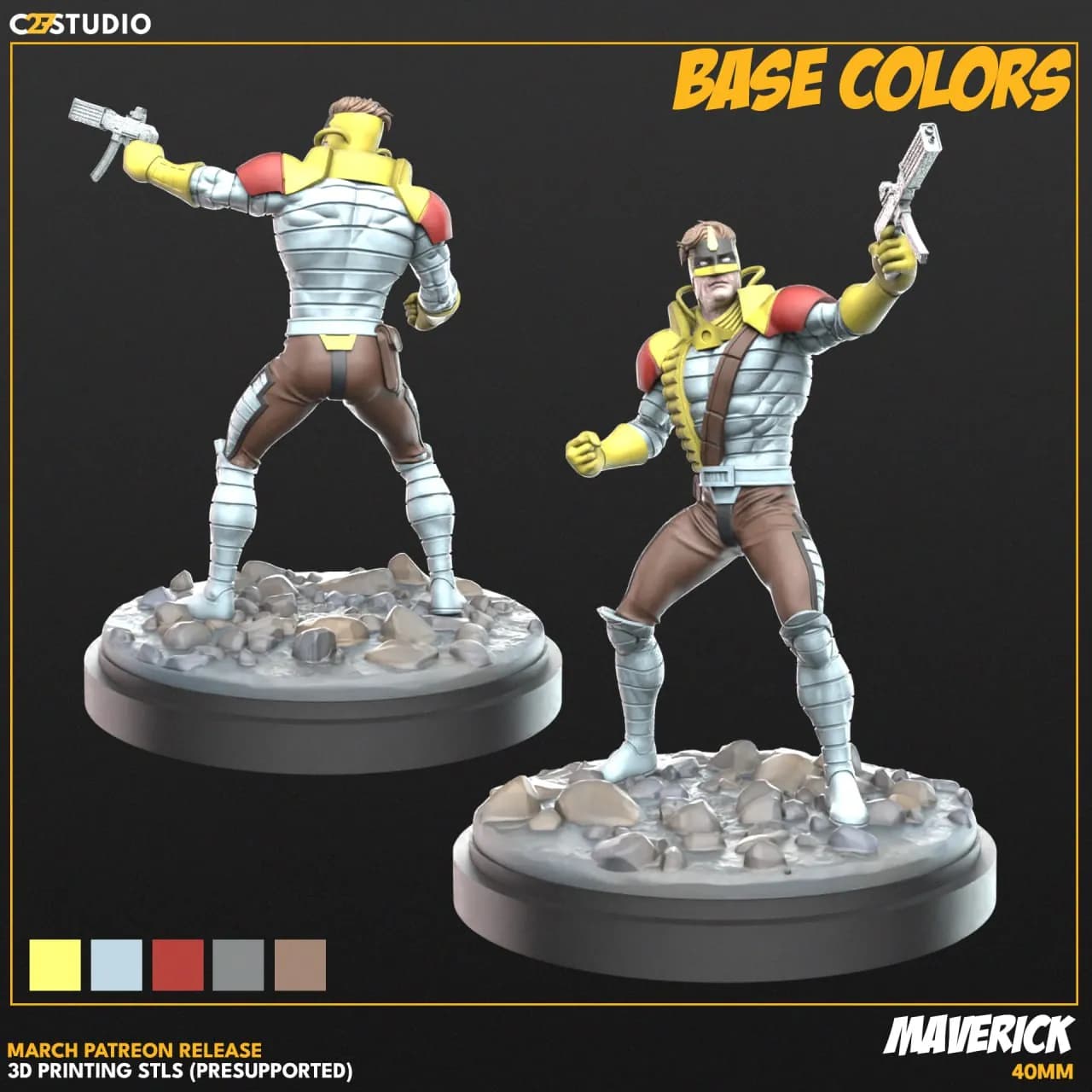 STL - Figura de Maverick estilo cómic