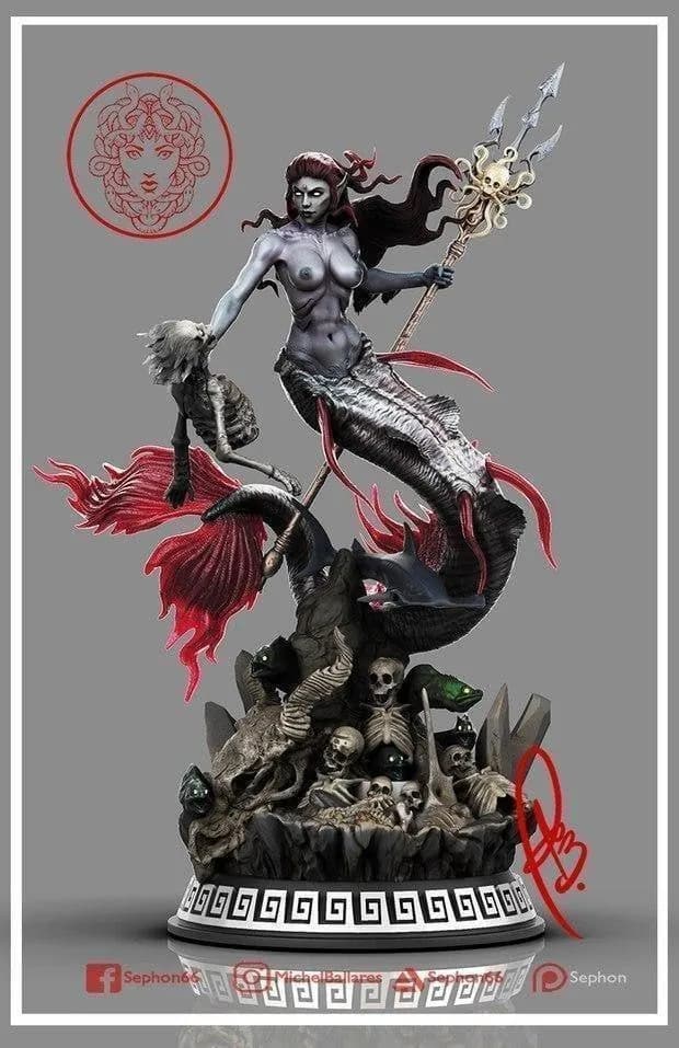 STL - Figura de Medusa con esqueleto