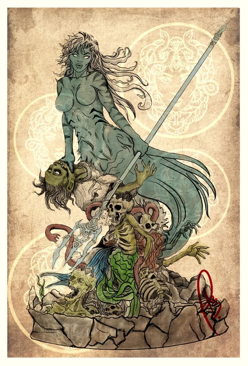 STL - Figura de Medusa con esqueleto