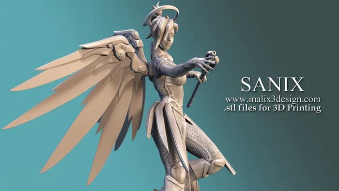 STL - Figura de Mercy de Overwatch