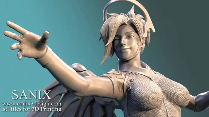 STL - Figura de Mercy de Overwatch