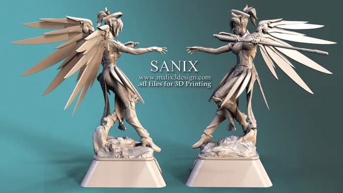 STL - Figura de Mercy de Overwatch