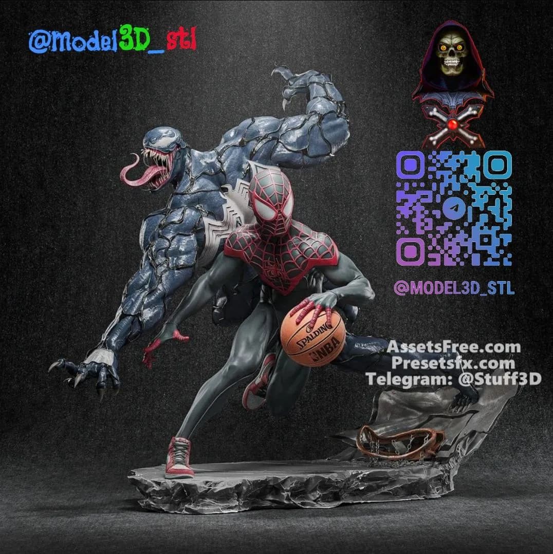 STL - Figura de Miles Morales y Venom