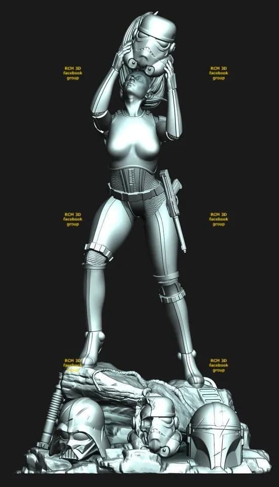 STL - figura de mujer stormtrooper