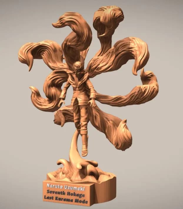 STL - Figura de Naruto Modo Kurama render 2