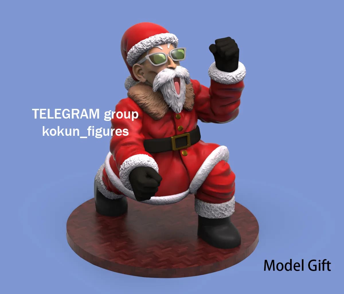 STL - Figura de Navidad de Master Roshi render 2
