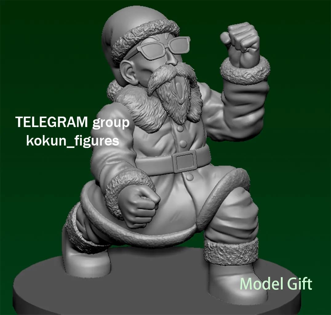 STL - Figura de Navidad de Master Roshi render 3