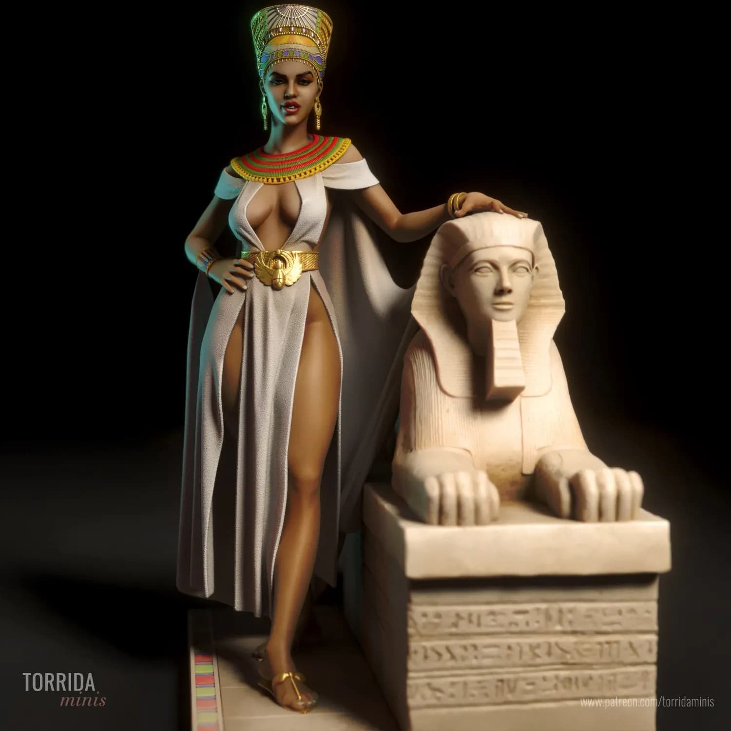 STL - figura de nefertiti en estatuilla