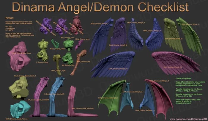 STL - Figura de Ángel/Demonio Dinama