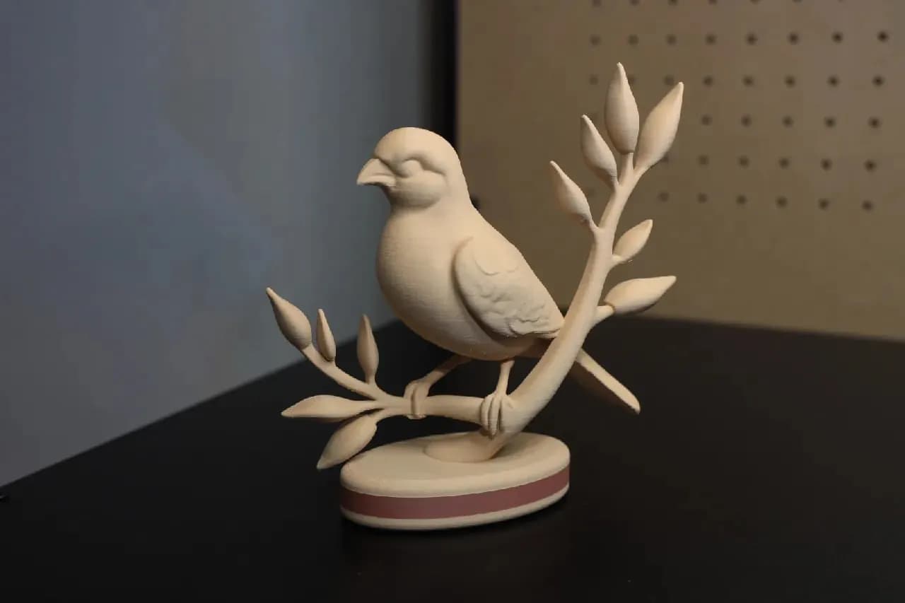 STL - Figura de pájaro en rama
