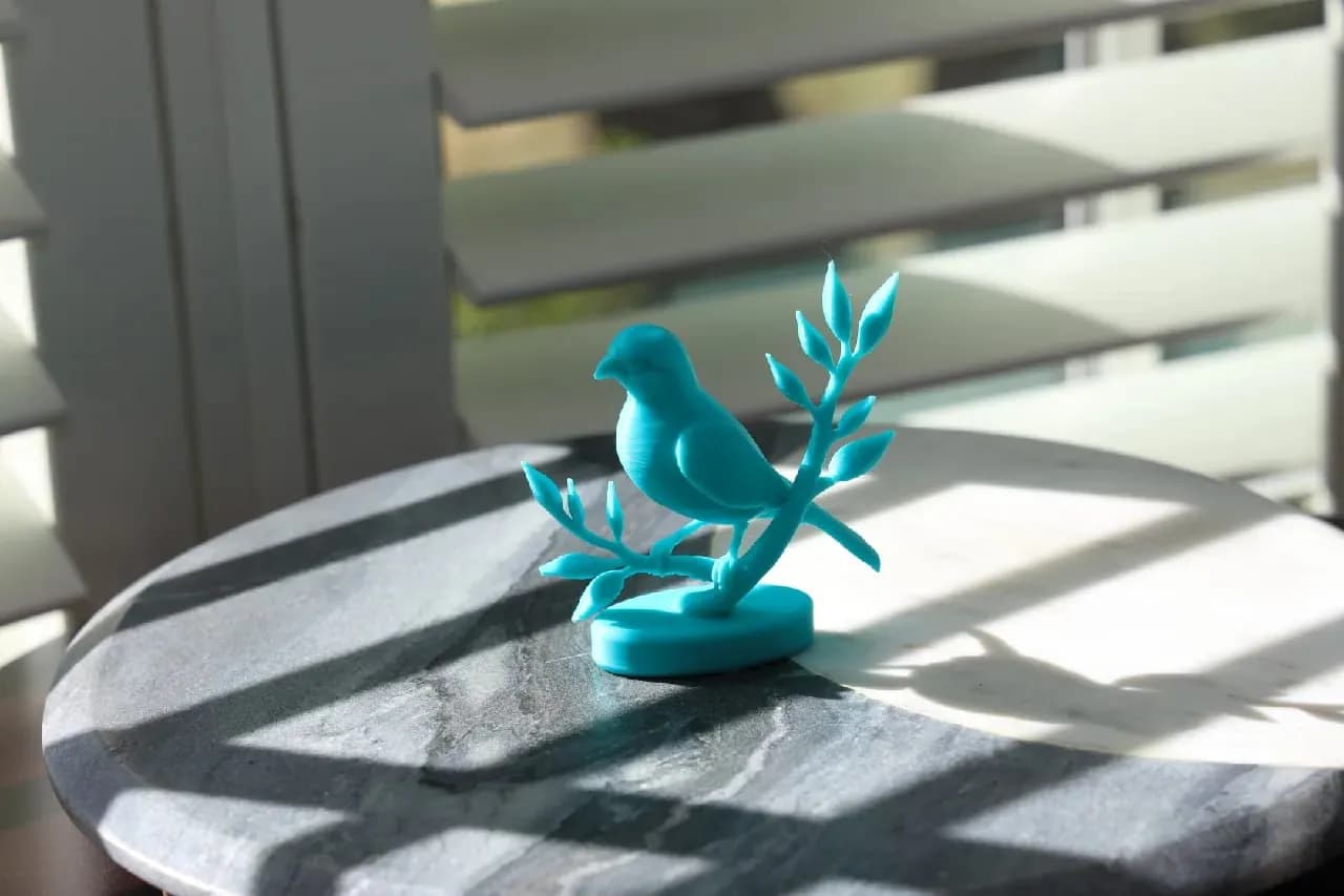 STL - Figura de pájaro en rama render 3