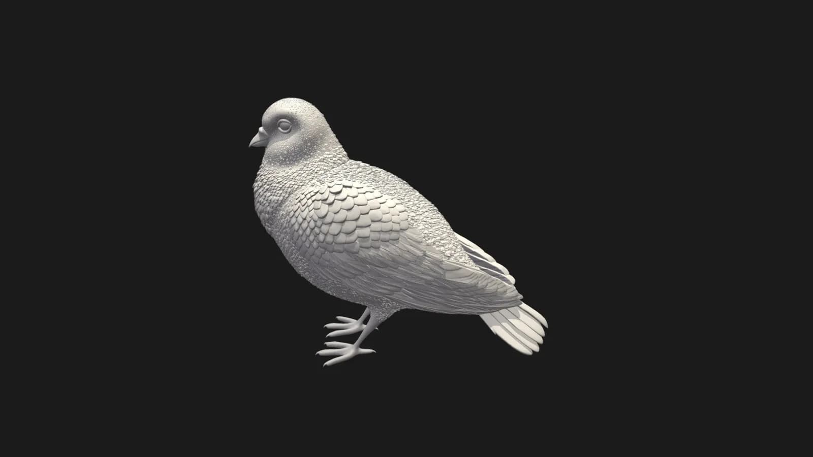 STL - Figura de Paloma render 2