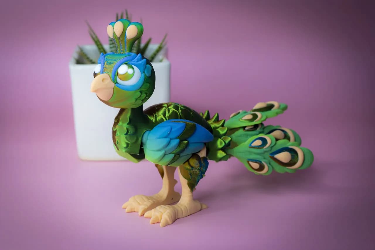 STL - Figura de pavo real articulado