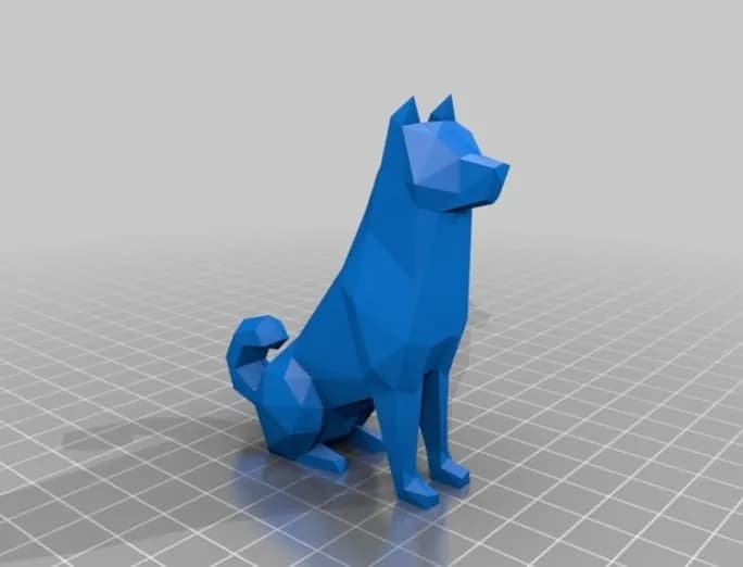 STL - Figura de perro Akita low poly