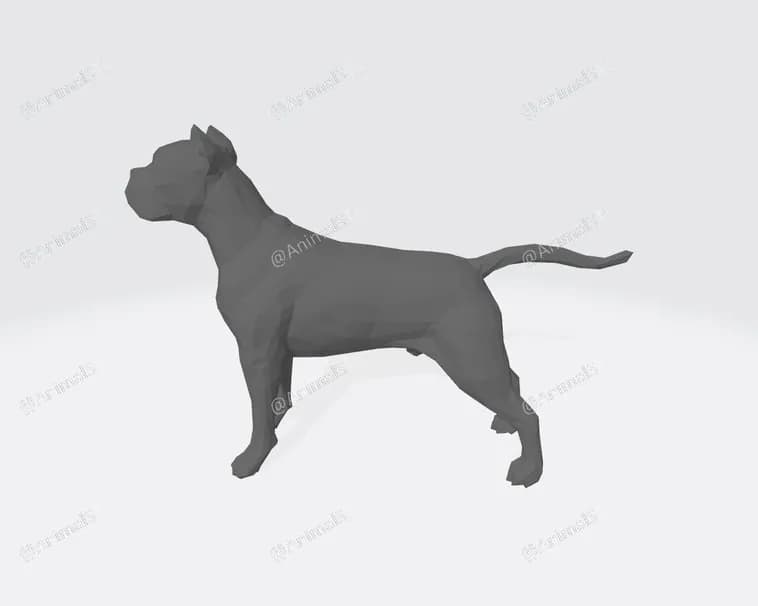 STL - Figura de Perro Boxer render 2