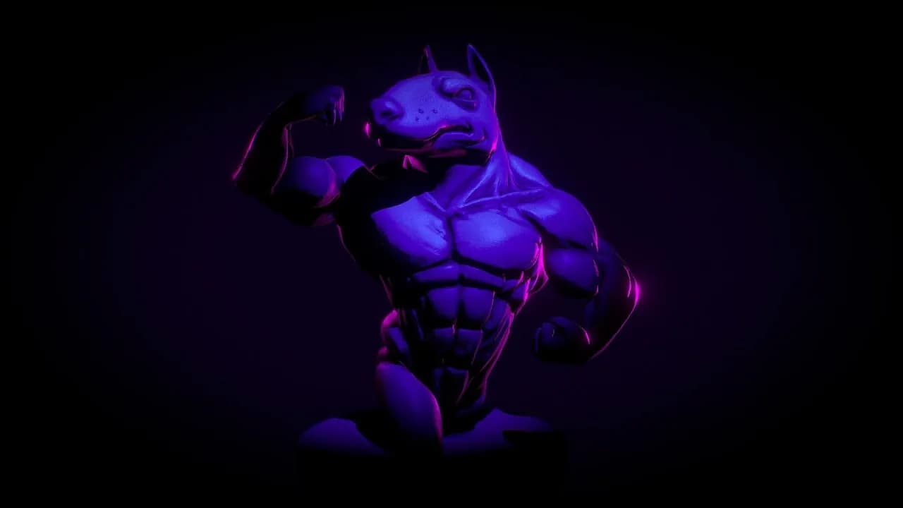 STL - Figura de perro musculoso