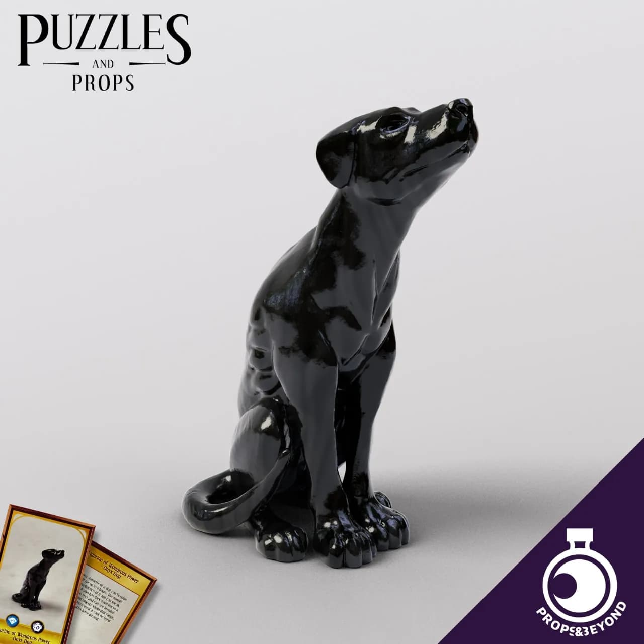 STL - Figura de perro negro sentada