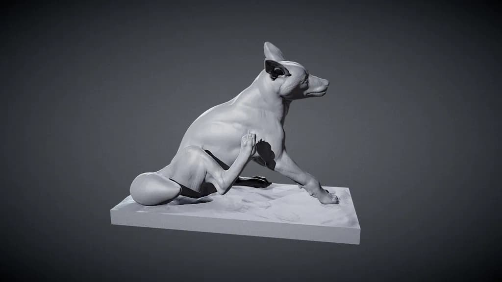STL - Figura de Perro Sentado