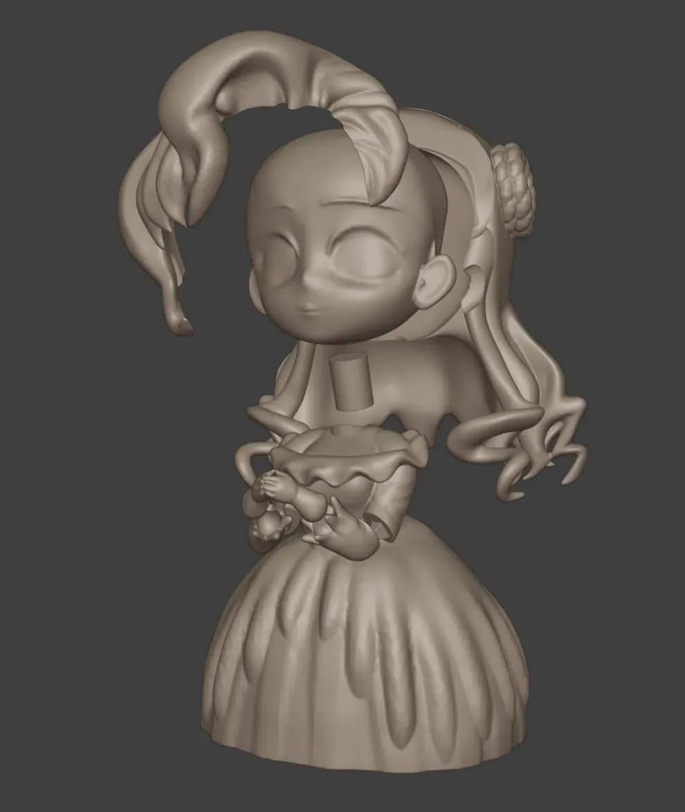 STL - Figura de personaje de anime render 2
