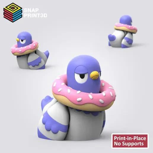 STL - Figura de Pingüino con Donut