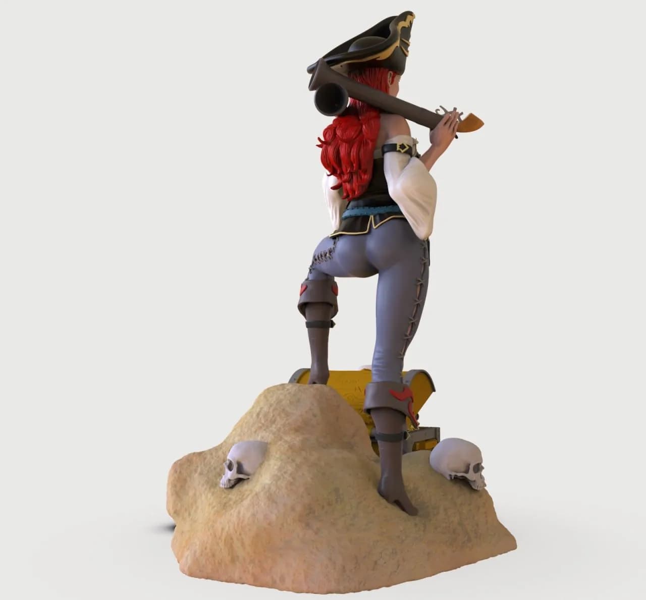STL - Figura de Pirata Miss Fortune render 3