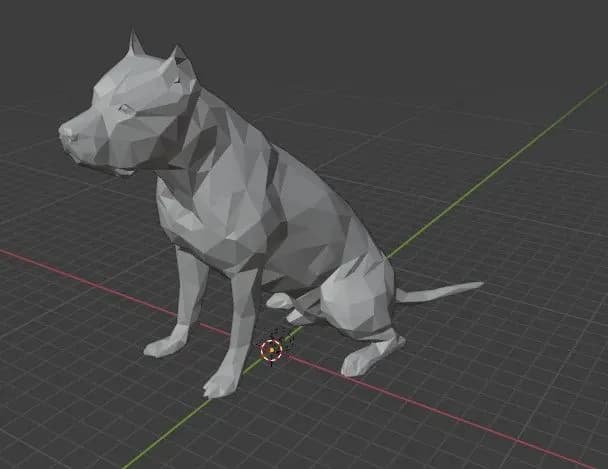 STL - Figura de Pitbull Low Poly