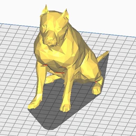 STL - Figura de Pitbull Low Poly