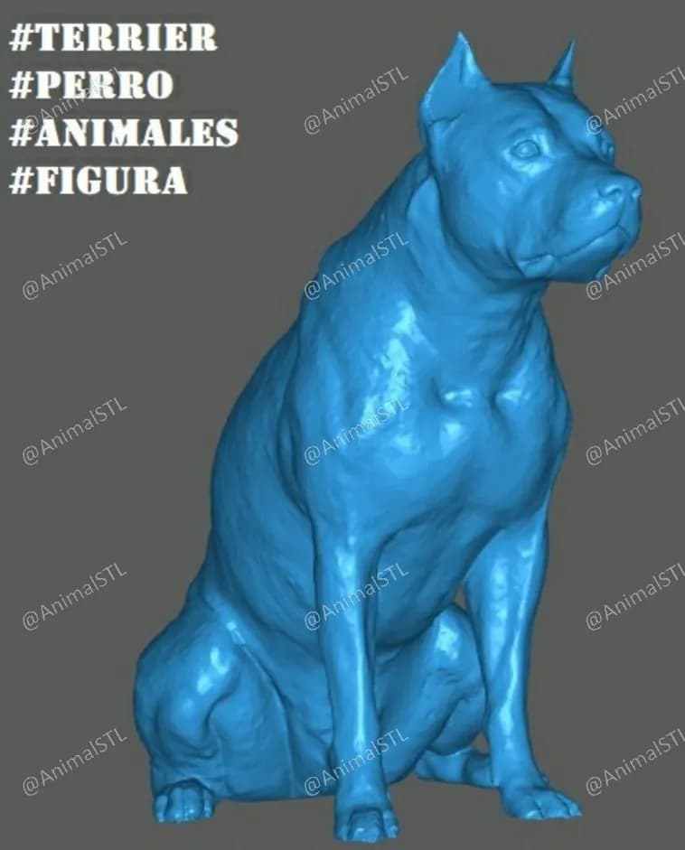 STL - Figura de Pitbull sentado