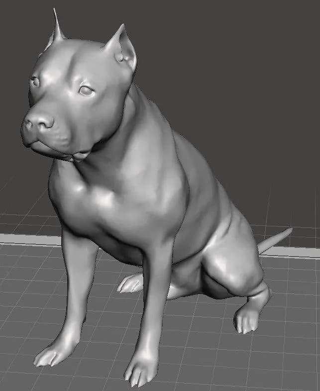STL - Figura de Pitbull sentado
