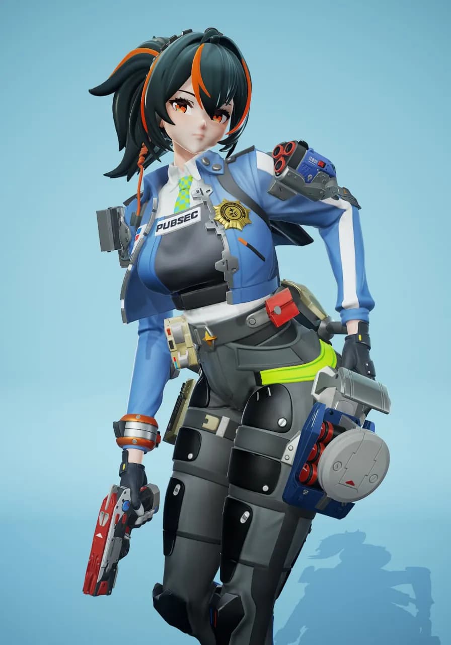 STL - Figura de policia anime con arma