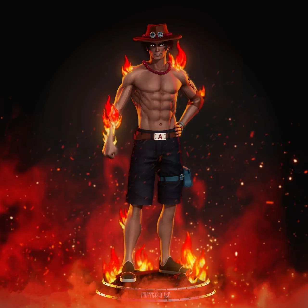 STL - figura de Portgas D. Ace