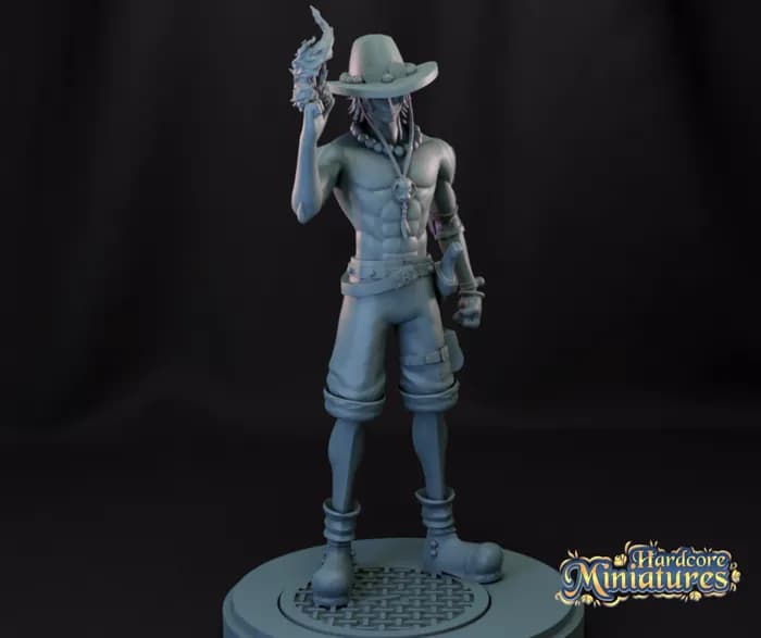 STL - Figura de Portgas D. Ace 2 render 2